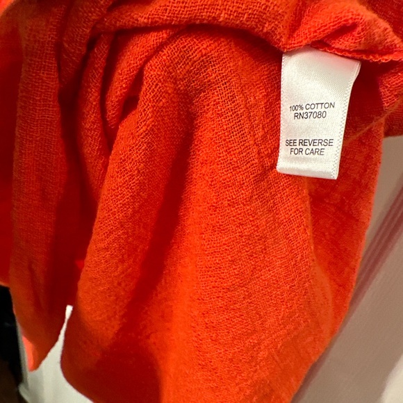 C Est 1946 Women’s Sz 14/16 orangeCotton Tab Sleeve Button Up Tunic Blouse - Picture 3 of 5